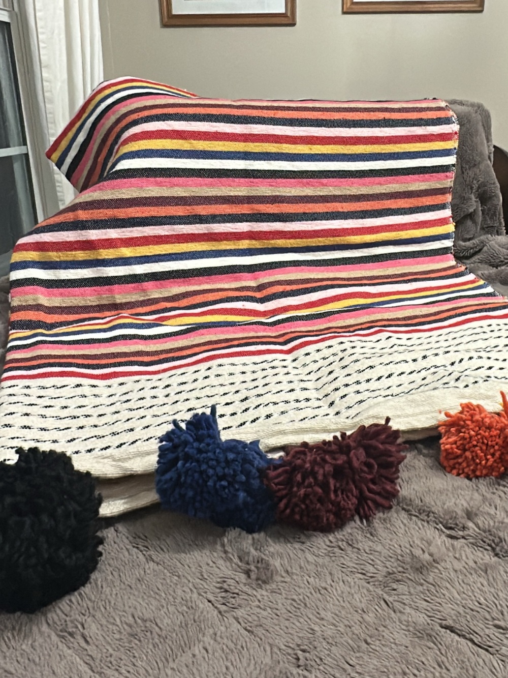 colorful striped Moroccan cotton throw blanket 59X72 (mix52)